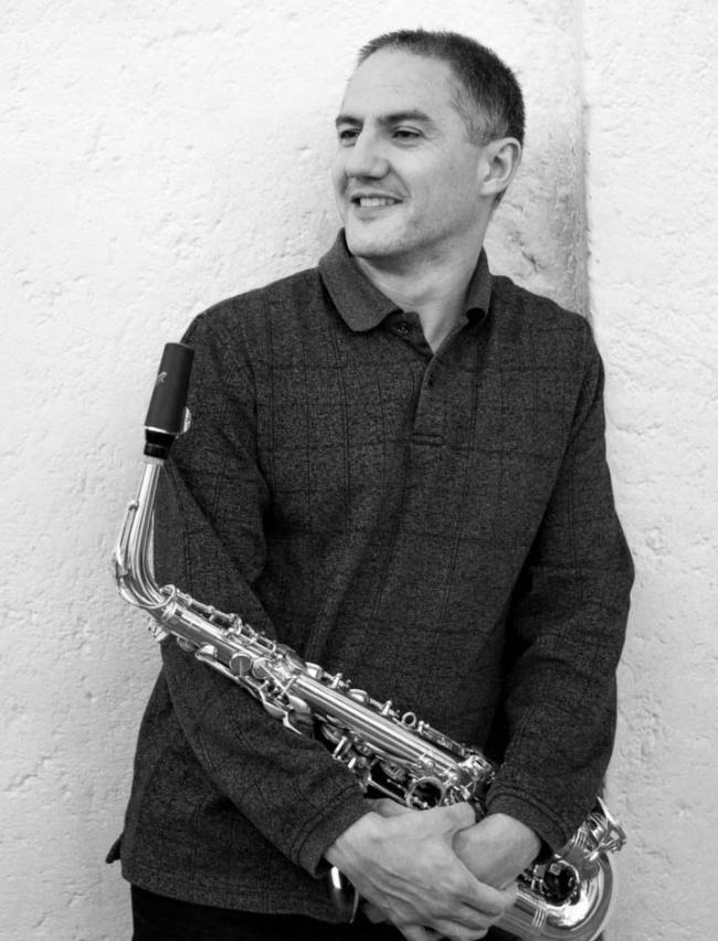 Jorge Hoyo at the Shockingly Modern Saxophone Festival at Augustana College -- February 25.