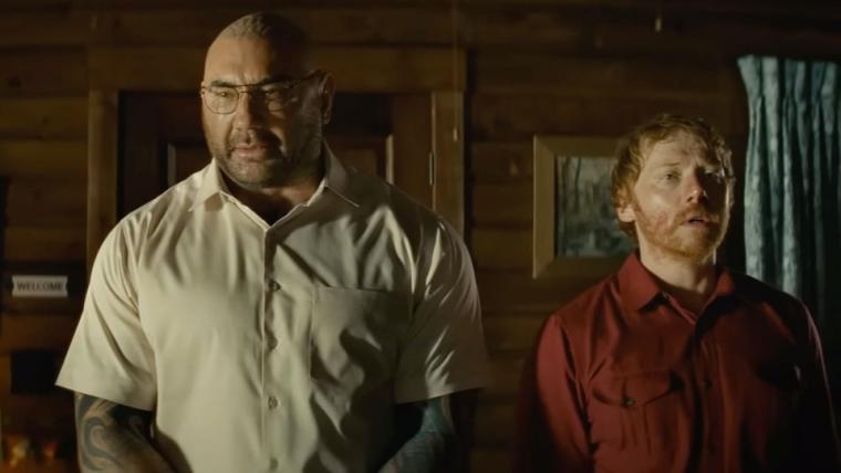 Dave Bautista and Rupert Grint in Knock at the Cabin