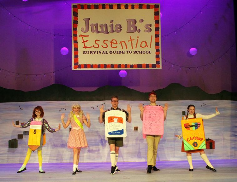 Taylor Lynn, Savannah Bay Strandin, Bobby Becher, Emmett Boedeker, and Krianna Walljasper in Junie B.'s Essential Survival Guide to School