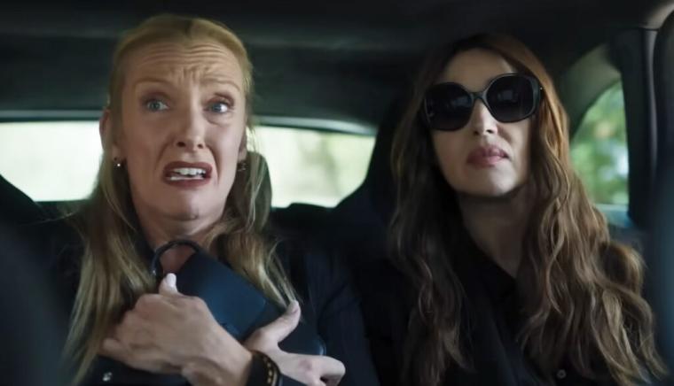 Toni Collette and Monica Bellucci in Mafia Mamma