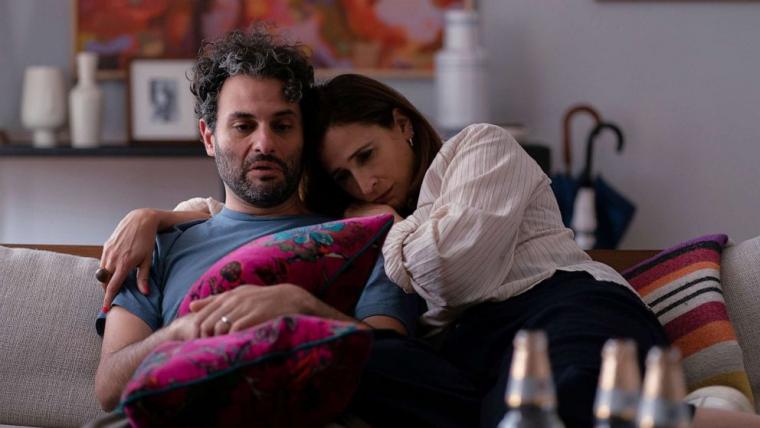 Arian Moayed and Michaela Watkins in You Hurt My Feelings