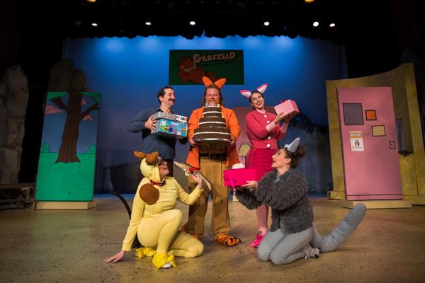 Abigail Graham, T.J. Besler, Jeremy Littlejohn, Sylvia Muchmore, and Caitie L. Moss in Garfield: The Musical with Cattitude
