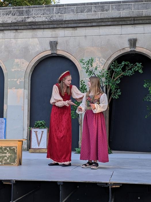 Olivia Akers and Tatyana Delpreore in Two Gentlemen of Verona