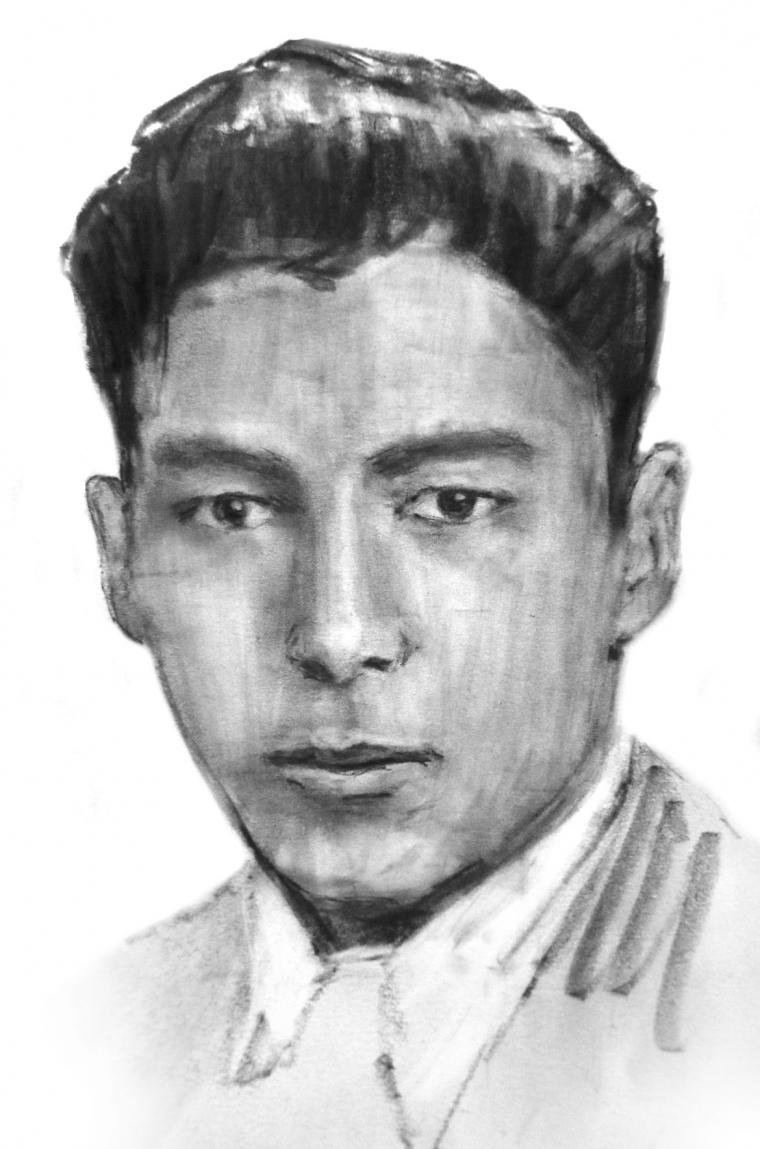 William Louis Sandoval drawing in "A Bridge Too Far from Hero Street" by Bruce Walters
