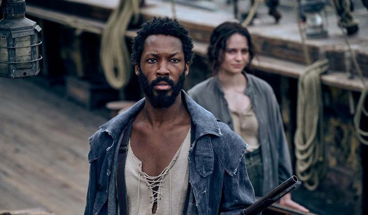 Corey Hawkins and Aisling Franciosi in The Last Voyage of the Demeter