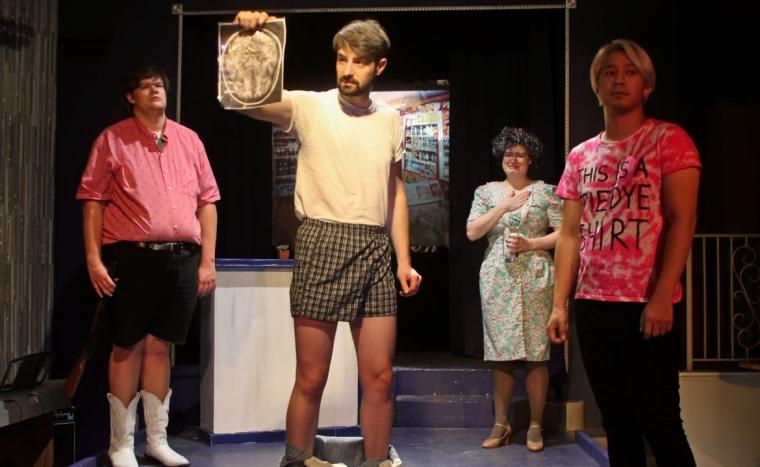 T Green, Max Robnett, Sarah Goodall, and Calvin Vo in the 2021 production of "'Jacques'alope"