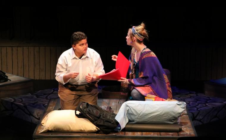 Ella Miller and Marlee Oros in Augustana College's Small Mouth Sounds
