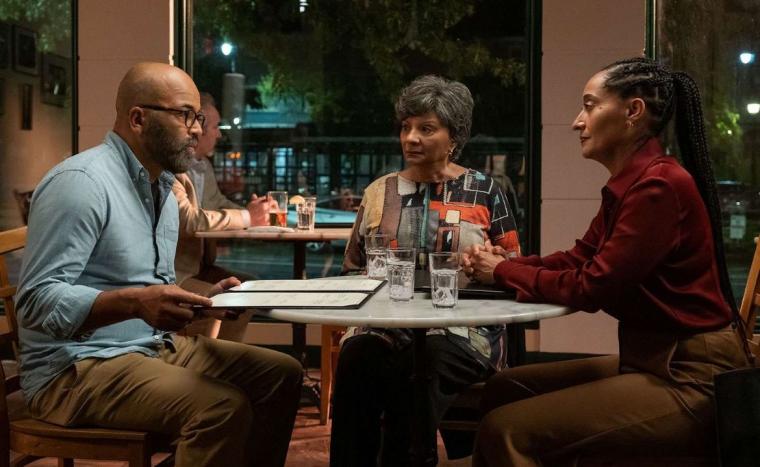 Jeffrey Wright, Leslie Uggams, and Tracee Ellis Ross in American Fiction