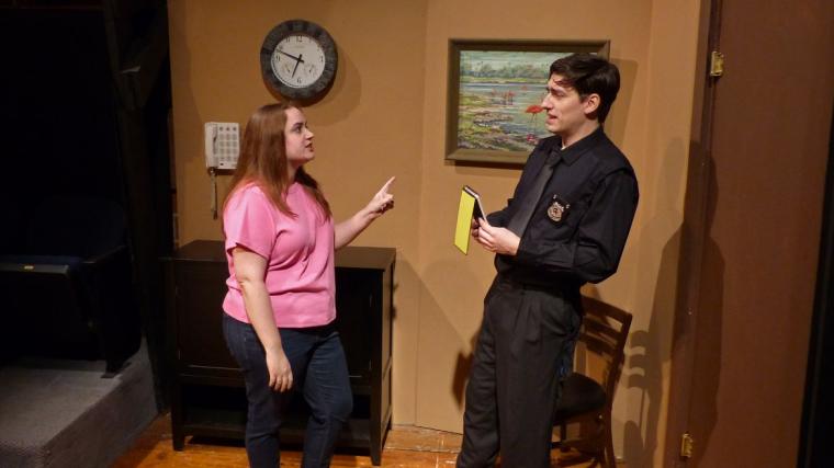 Elizabeth Melville and David Shaffer in Exit Laughing
