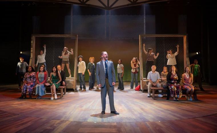 Steve McCoy and ensemble members in Footloose