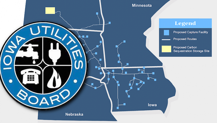Summit Carbon Solutions’ proposed pipeline route. (Main image courtesy Summit Carbon Solutions; seal courtesy State of Iowa) Summit Carbon Solutions’ proposed pipeline route. (Main image courtesy Summit Carbon Solutions; sea
