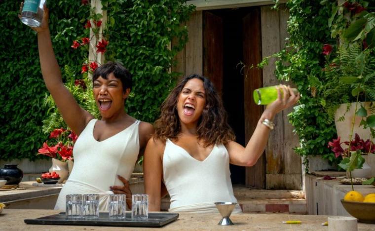 Naomi Ackie and Adria Arjona in Blink Twice
