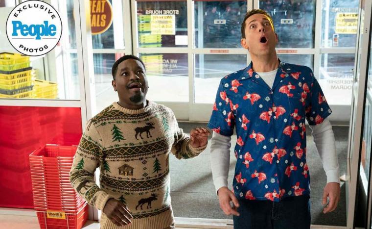 Lil Rel Howery and Zachary Levi in Harold & the Purple Crayon