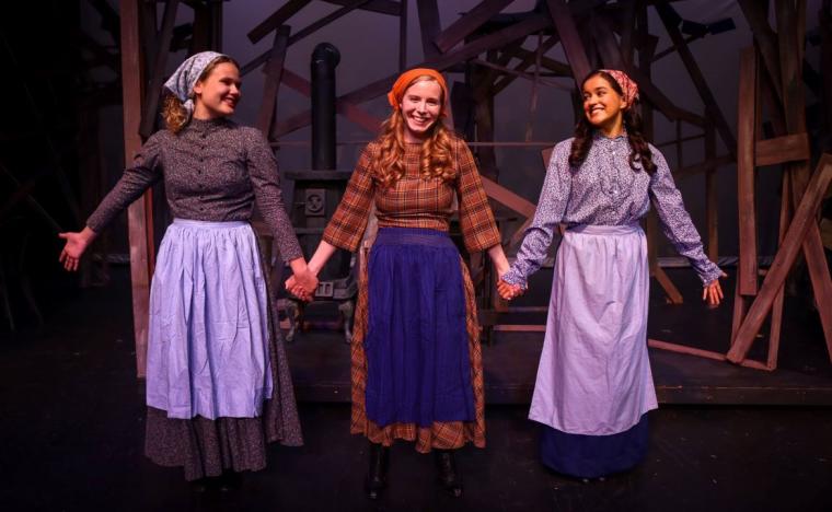 Keira Bowman, Sydney Greer, and Wrigley Mancha in Fiddler on the Roof