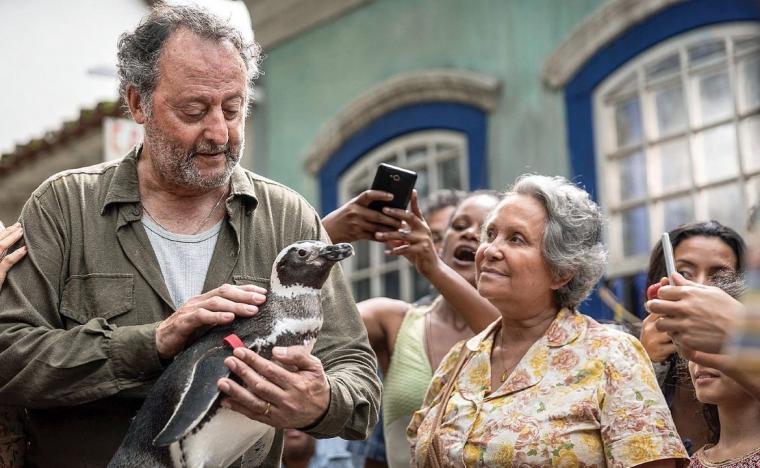 Jean Reno and Adriana Barraza in My Penguin Friend