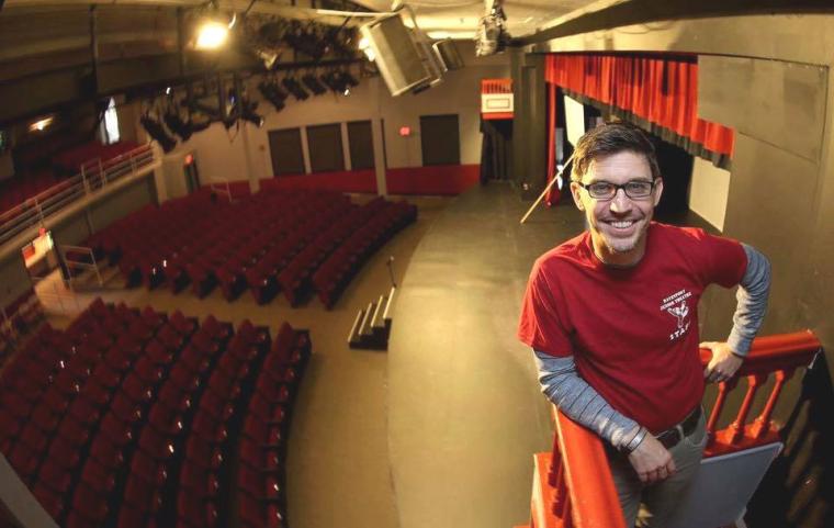 Daniel Sheridan, pictured inside the Nighswander Theatre, is leaving DJT Oct. 1 after 16 years to become new Vice President of Community Impact for United Way Quad Cities.