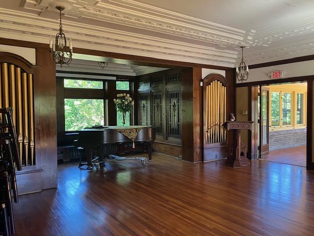 Hauberg's main room (including piano and organ) on the first floor.
