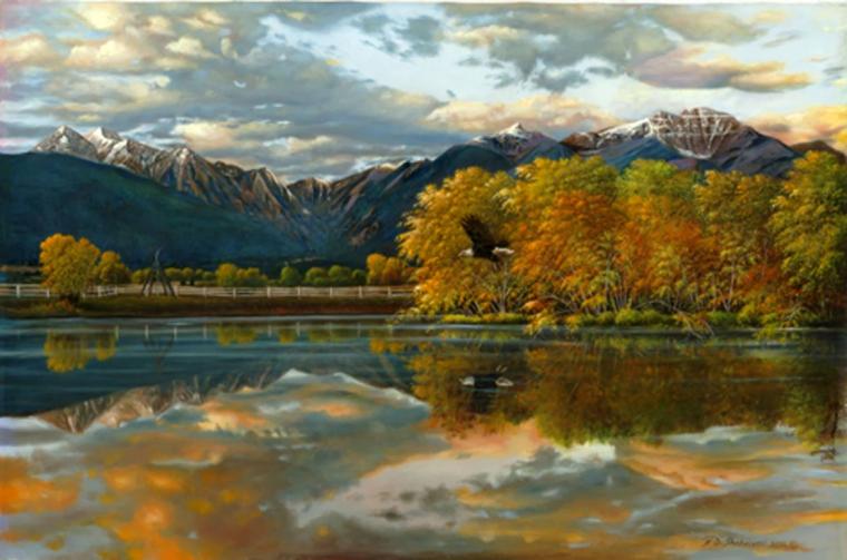 Naser D. Shahrivar's "Mirror Image" in "Brown Swanson, Hassig, & Shahrivar" at the Quad City Arts International Airport Gallery -- October 31 through January 5.