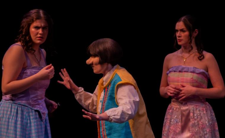 Abby Malina, Dash Crow, and Audrey Siblik in The Comedy of Errors (photo by Allison McPeak)