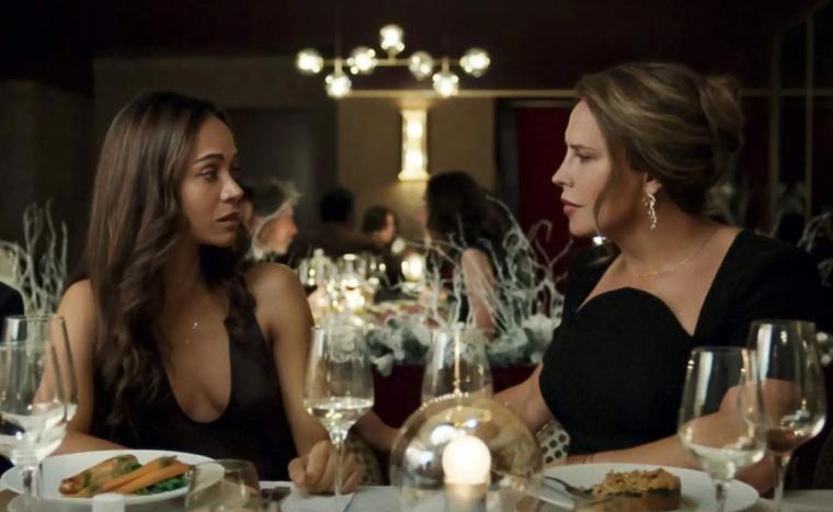 Zoe Saldaña and Karla Soféa Gascón in Emilia Pérez