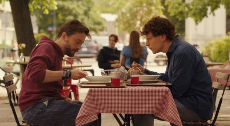 Kieran Culkin and Jesse Eisenberg in A Real Pain
