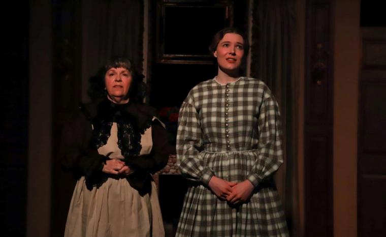 Karen LeFebre and Kiera Lynn in the Black Box Theatre's Jane Eyre