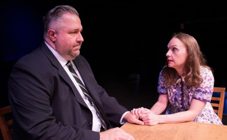 Jeremy Mahr and Kate Farence in the Playcrafters Barn Theatre's A Streetcar Named Desire (photo by Jesse Mohr)