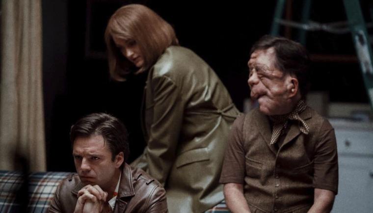 Sebastian Stan, Renate Reinsve, and Adam Pearson in A Different Man