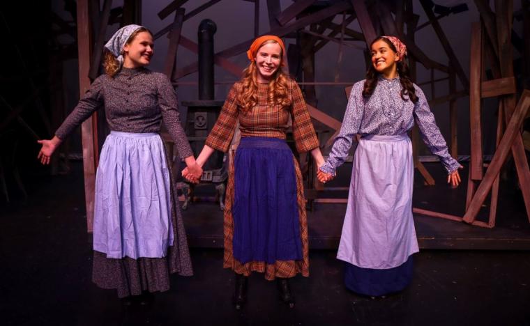 Keira Bowman, Sydney Greer and Wrigley Mancha in Music Guild's "Fiddler on the Roof" in August 2024.
