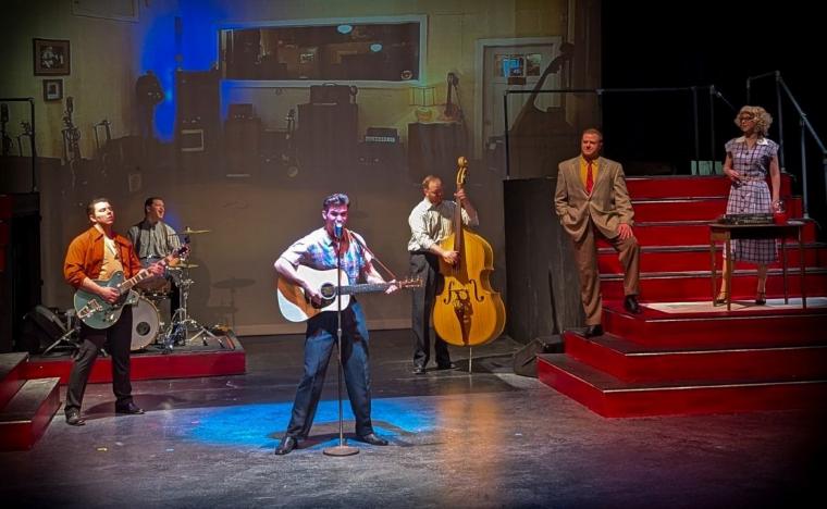 Ben Smallwood, Robert Brandon, Corey McKinney, Kyle Wells, Tristan Layne Tapscott, and Laura Whittenberger in Heartbreak Hotel