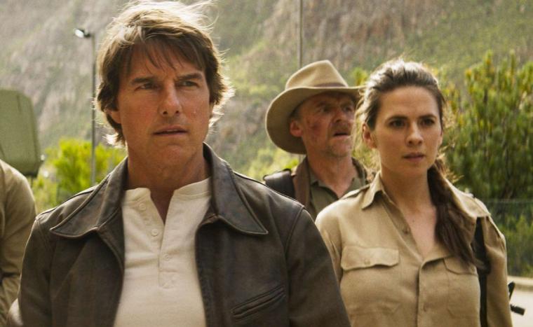 Tom Cruise, Simon Pegg, and Hayley Atwell in Mission: Impossible - The Final Reckoning