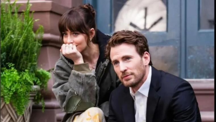 Dakota Johnson and Chris Evans in Materialists