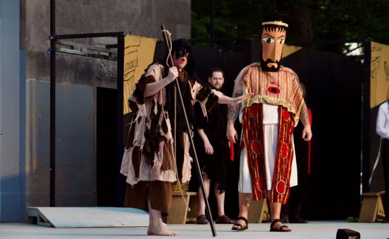 Jake Walker and Jeremy Mahr in Oedipus Rex