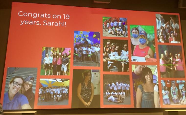 At the 25th anniversary Metro Arts Showcase, proigram lead artist Sarah Robb was honored for 19 years of her work with the program (photo by Jonathan Turner).