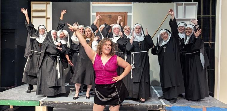 Harmoni Eiland and ensemble members in Sister Act