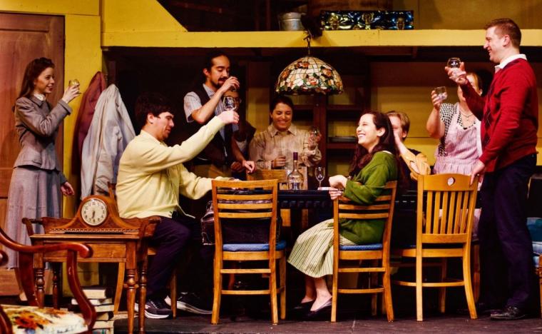 Lillian Dawn, Keegan Walker, Esteban Lopez, Kaitlyn Knepper, Jonna Hicks-Bird, Emma Terronez, Michael Kintigh, Amanda Wilson, and Victor Angelo.in The Diary of Anne Frank