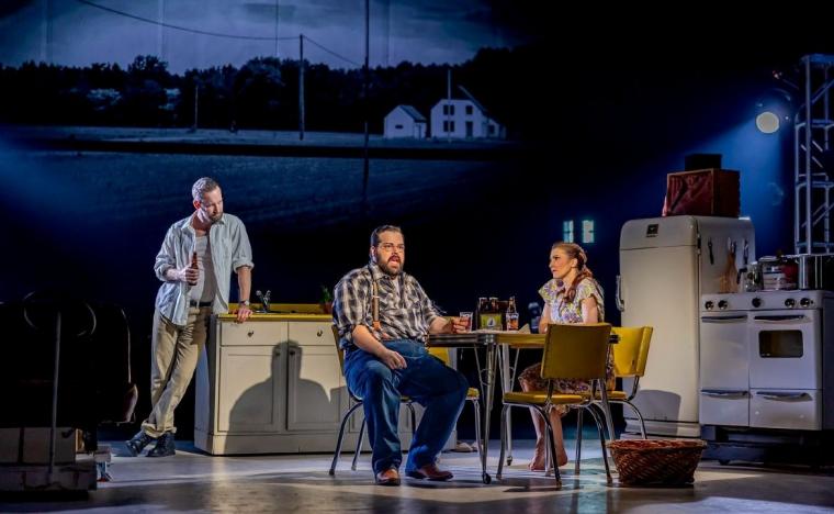 Leland Burnett, Daniel Pippert, and Kristin Wetherington in The Bridges of Madison County