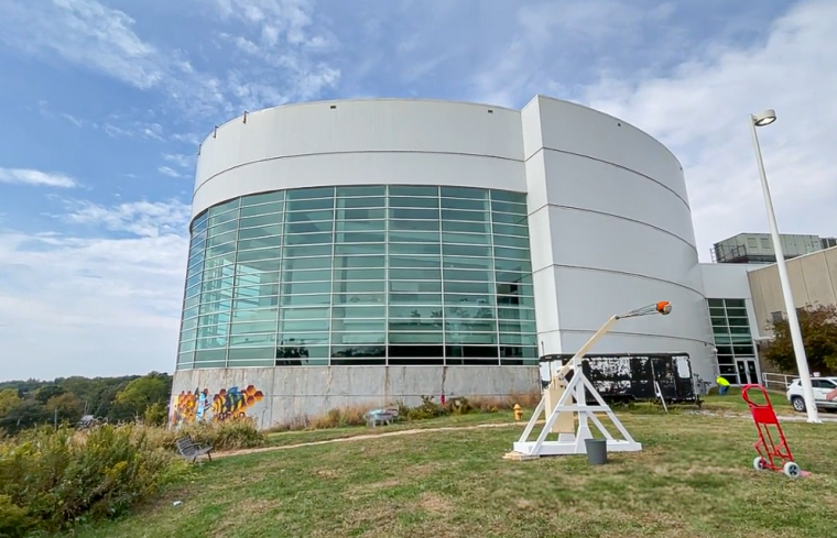 the Putnam Museum & Science Center's trebuchet