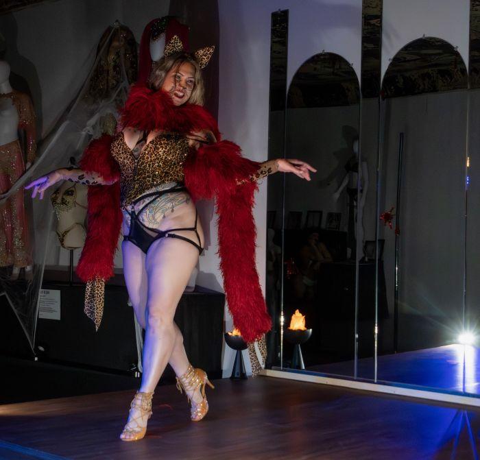 Danielle Colby performing at Ecdysiast Arts Museum, Oct. 25, 2025.