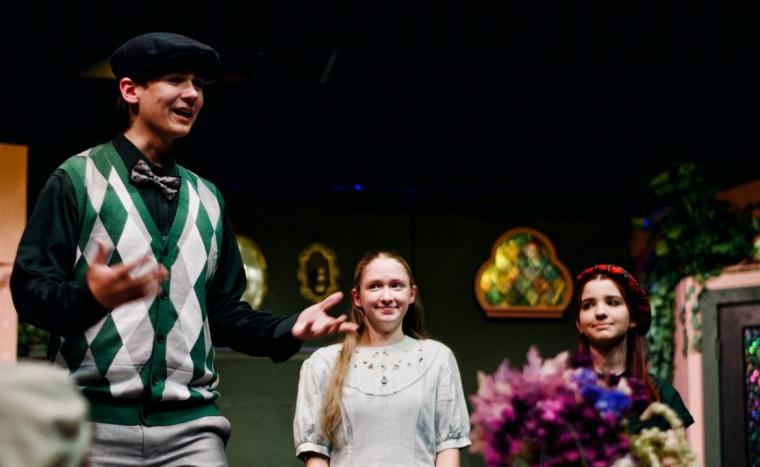 Nathan Hartfelt, Cami Beyer, and Whitney Brown in Cheaper by the Dozen