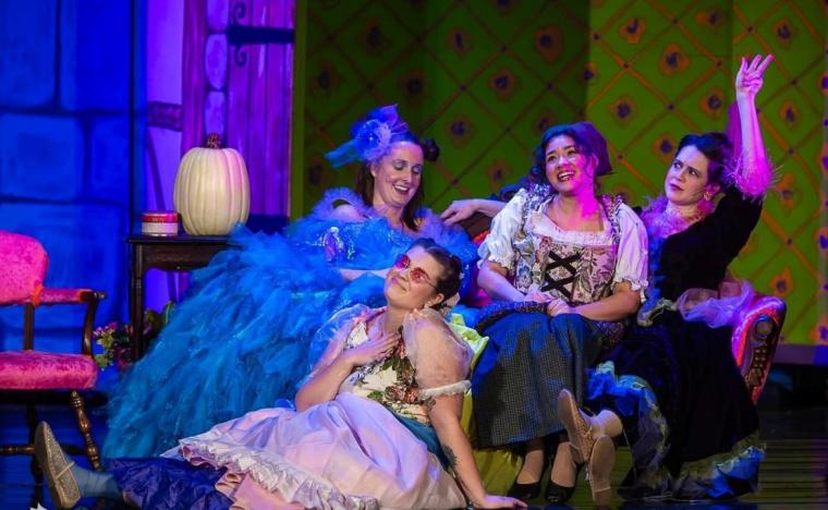 Amelia Fischer, Abbie Carpenter, Ivy Jensen, and Brianna Call in Rodgers & Hammerstein's Cinderella (photo by Nat20 Photography)