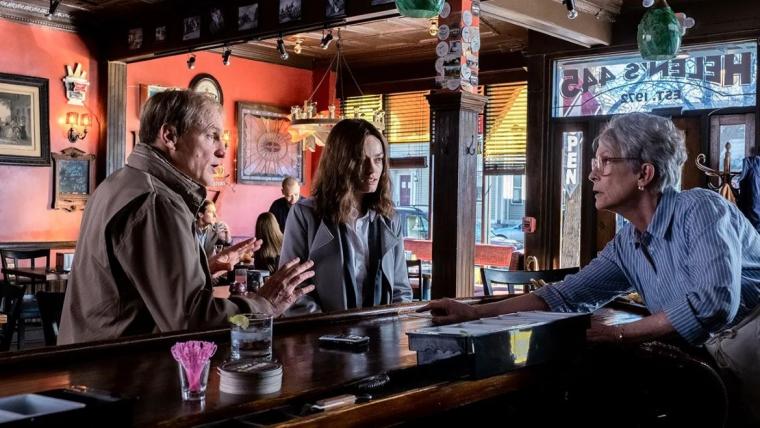 Woody Harrelson, Emma Mackey, and Jamie Lee Curtis in Ella McCay