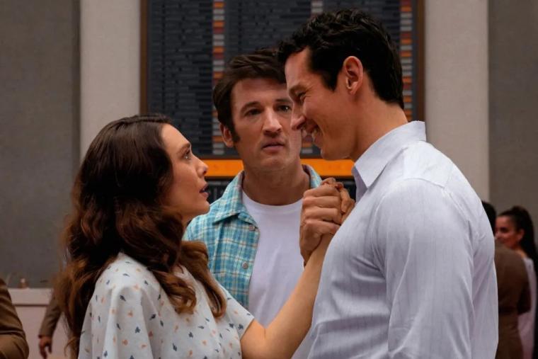 Elizabeth Olsen, Miles Teller, and Callum Turner in Eternity