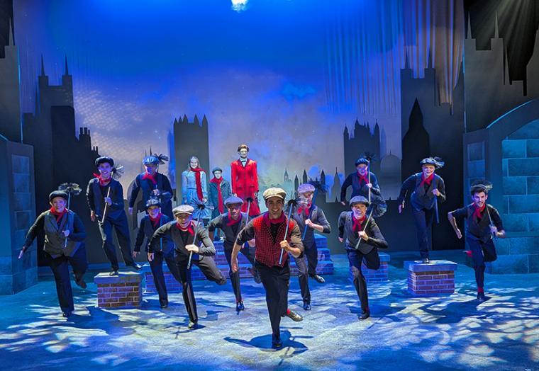 ensemble members in Mary Poppins at the Circa '21 Dinner Playhouse