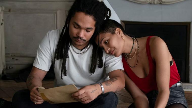 Luka Sabbat and Indya Moore in Father Mother Sister Brother