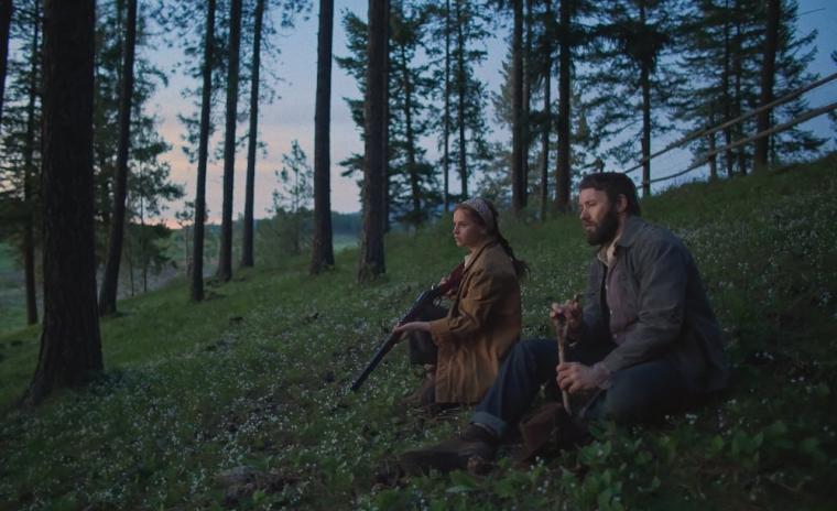 Felicity Jones and Joel Edgerton in Train Dreams