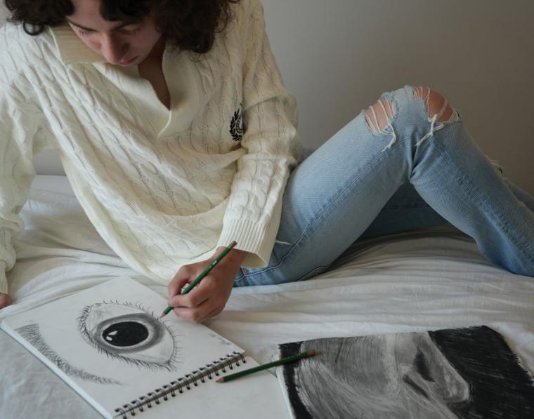 Ty Eggers' "Self Portrait Drawing It Out"