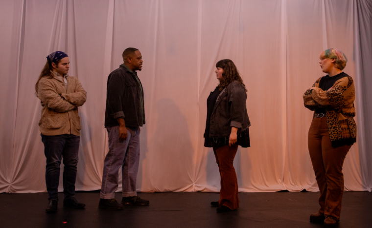 Evan Gagliardo, Keenen Wilson, Shyan DeVoss, and Sera Calhoun in word play