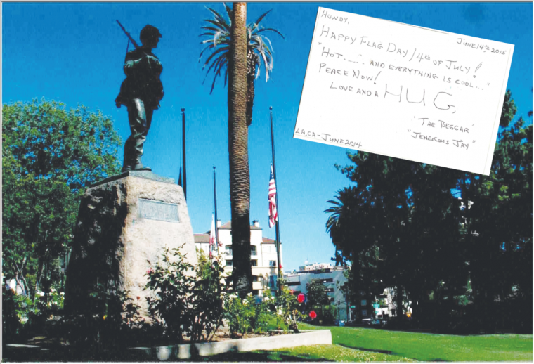 2015 Flag Day Photo Card. Image taken in Los Angeles, California in June 2014 by Jay Strickland.