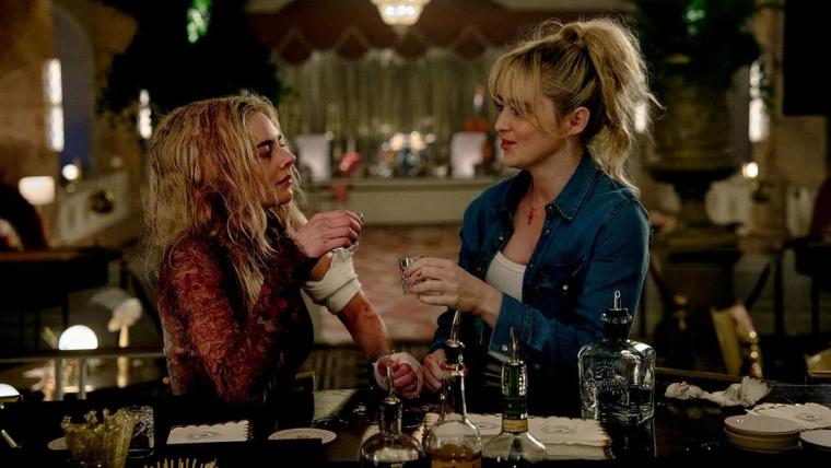 Samara Weaving and Kathryn Hunter in Ready or Not 2: Here I Come